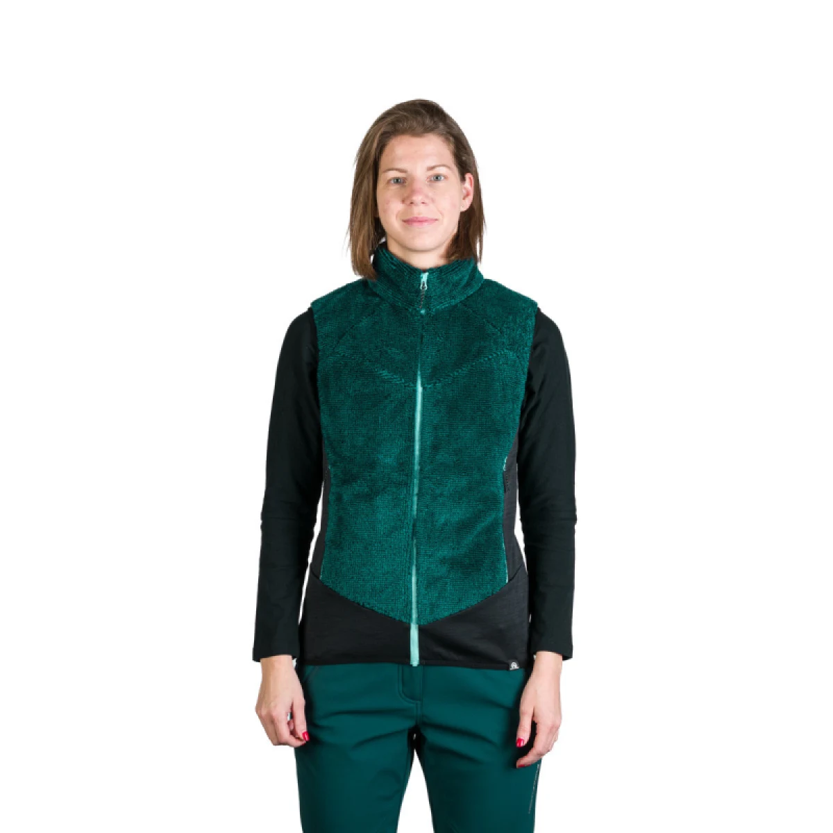 Dámská turistická fleece vesta NORTHFINDER DEE-630inkblueblack · záber 3
