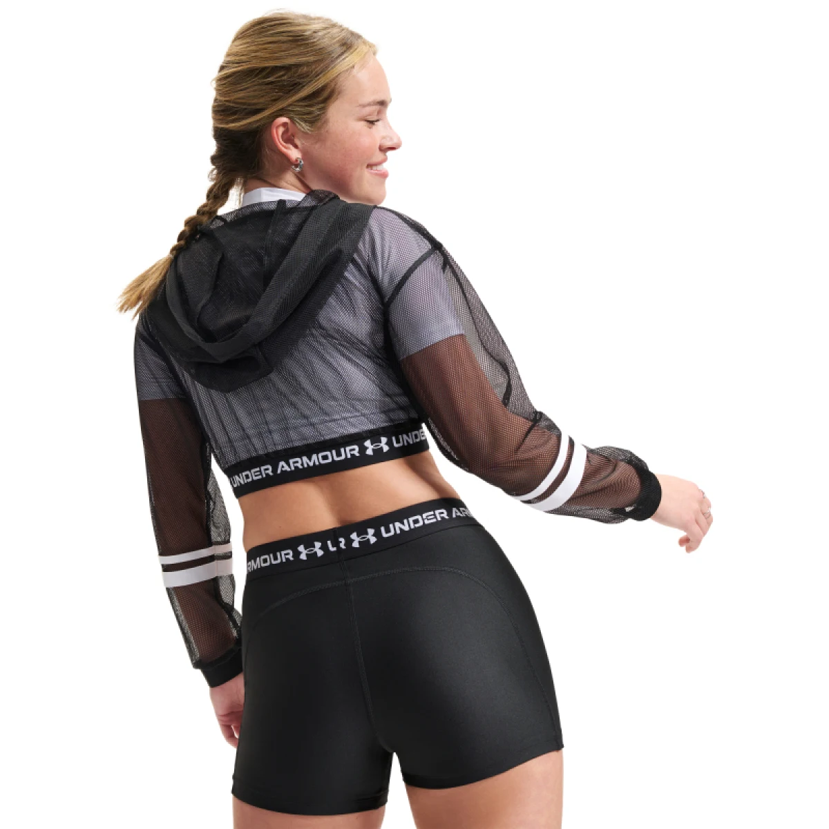 Dámská tréninková bunda UNDER ARMOUR HeatGear Mesh FZ-BLK - Pohlavie: Dámské · záber 2