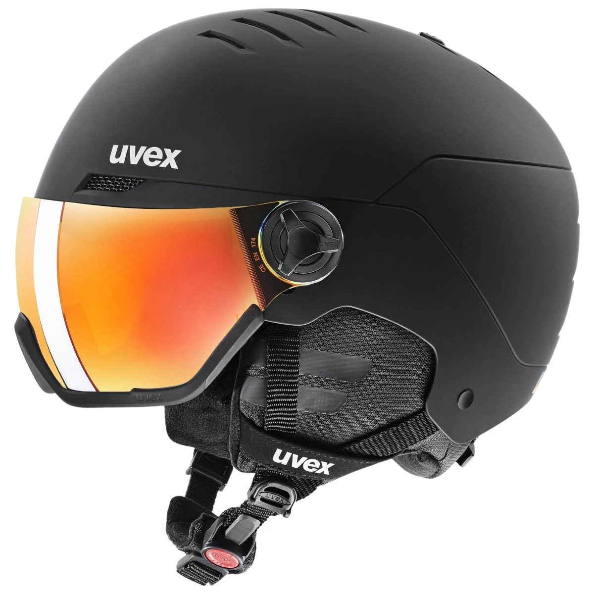 Uvex Wanted Visor, lyžařská helma s hledím, černá · záber 2