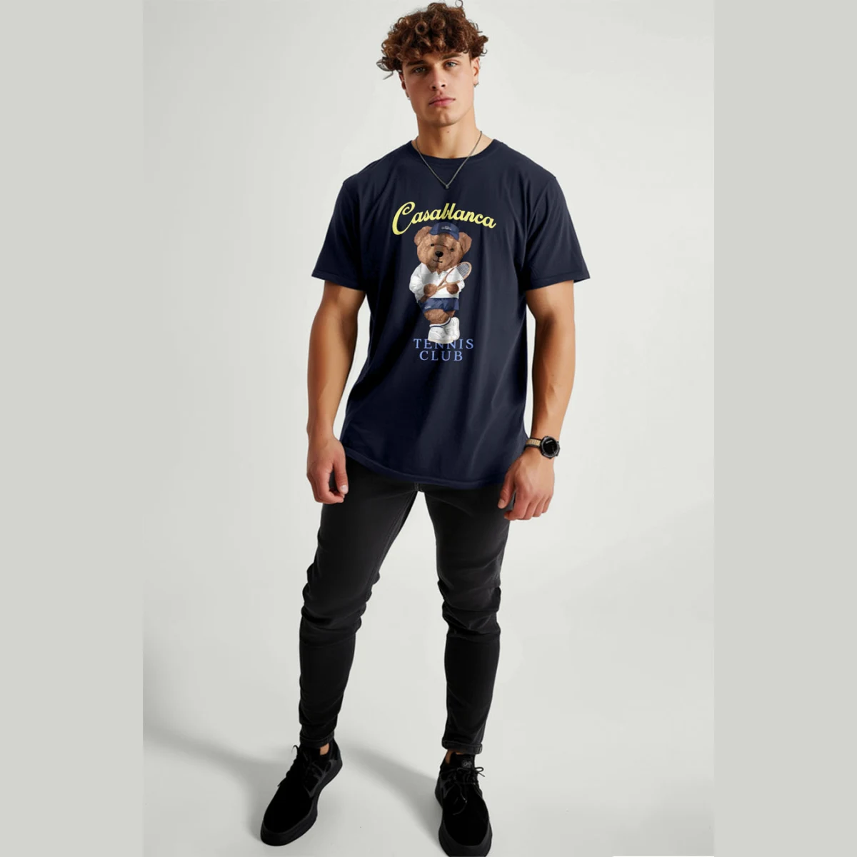 Tričko, Barva Černá, s Potiskem Tennis Teddy · záber 10