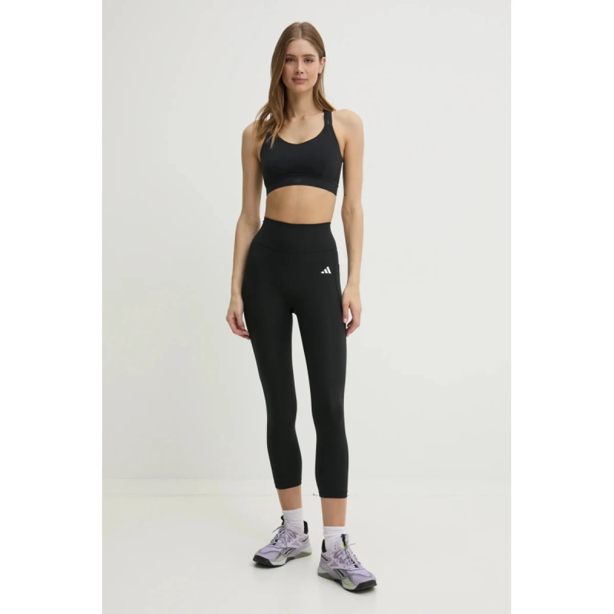 Dámské tréninkové 3 4 kalhoty ADIDAS OPT ESS ST 3 4 BLACK · záber 4