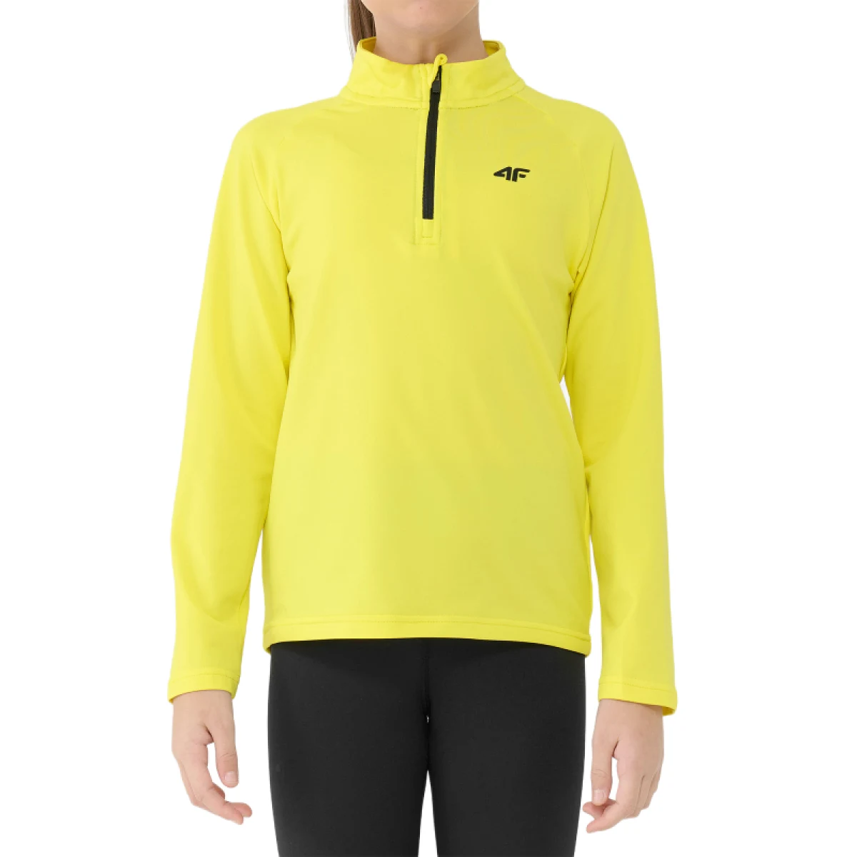 Chlapecká zateplená lyžařská mikina s 1 2 zipem 4F JUNIOR BRUSHED UNDERWEAR U106-4FJWAW25UBRUU106-71S-YELLOW · záber 2