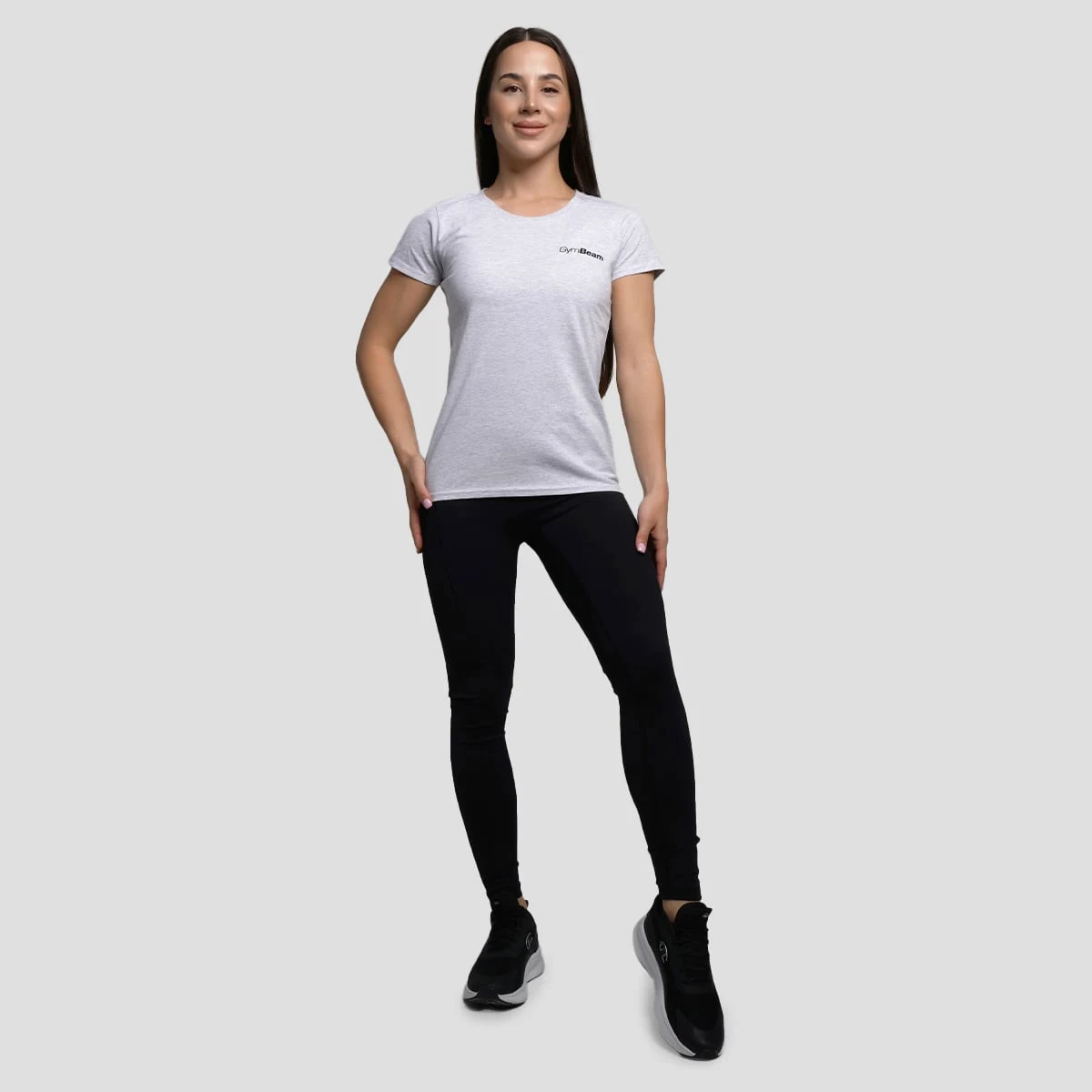 GymBeam Dámské triko Basic Heather Grey - Velikost: XXL | Barva: sivá | Pohlavie: Dámské | Hmotnost: 0,137 kg · záber 5