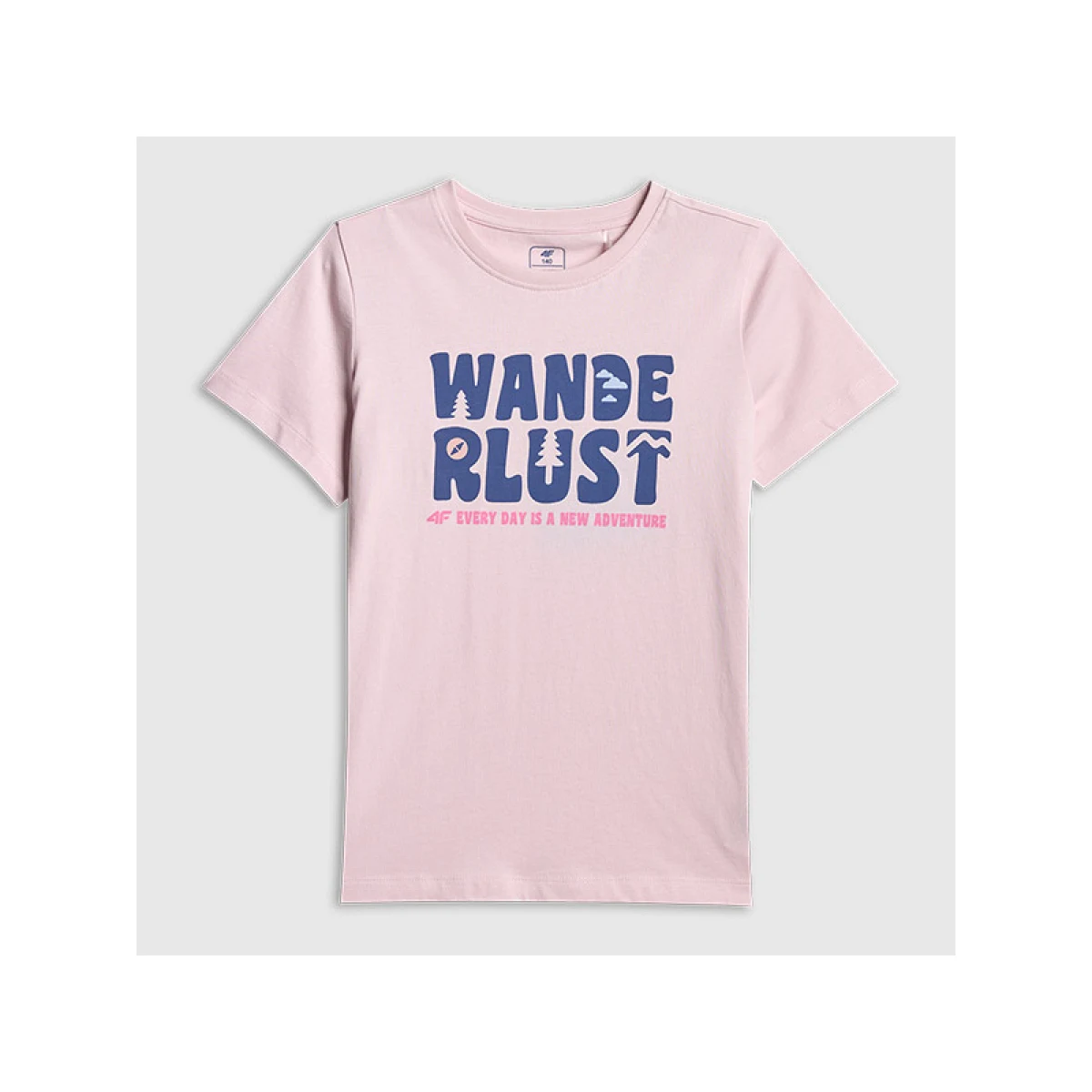 Dívčí tričko s krátkým rukávem 4F JUNIOR TSHIRT F2884-56S-LIGHT PINK · záber 4