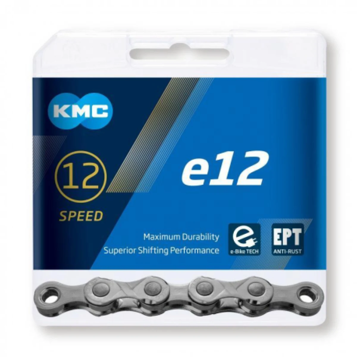 Řetěz na kolo KMC E 12 EPT grey 130 links · záber 2