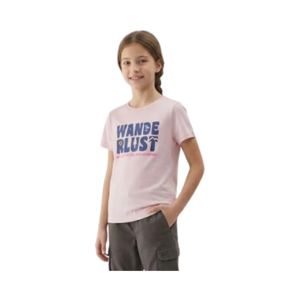Dívčí tričko s krátkým rukávem 4F JUNIOR TSHIRT F2884-56S-LIGHT PINK · záber 1