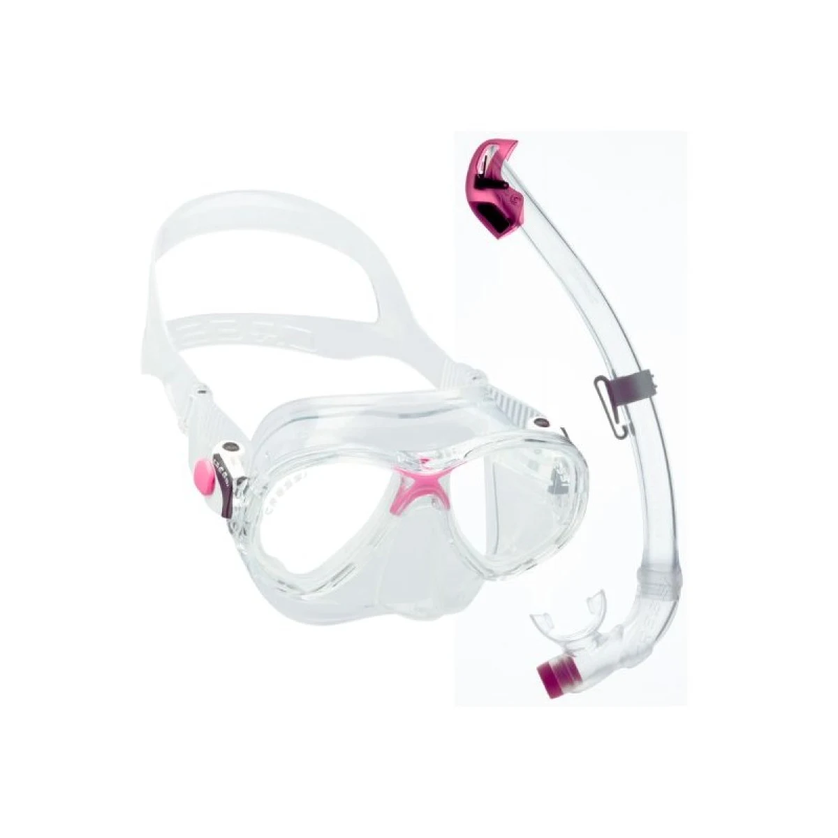 Juniorská potápěčská šnorchlovací sada CRESSI MAREA JUNIOR + SEAL DRY JUNIOR COMBO CLEAR PINK · záber 2