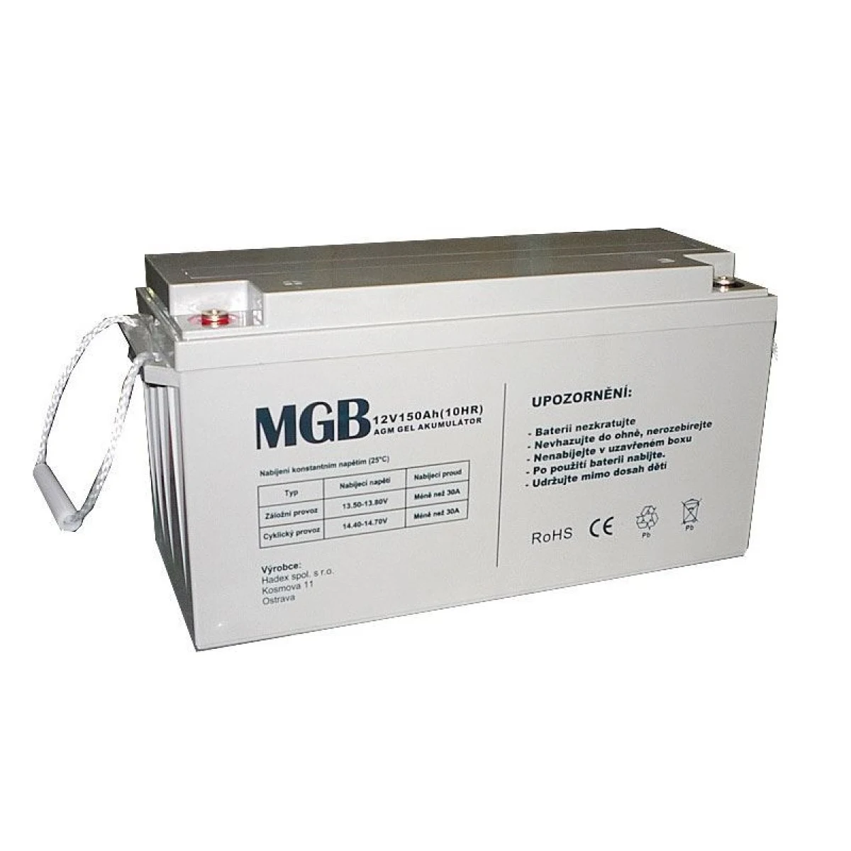 Trakční akumulátor MGB VRLA AGM 12V/150Ah - 2. jakost · záber 1