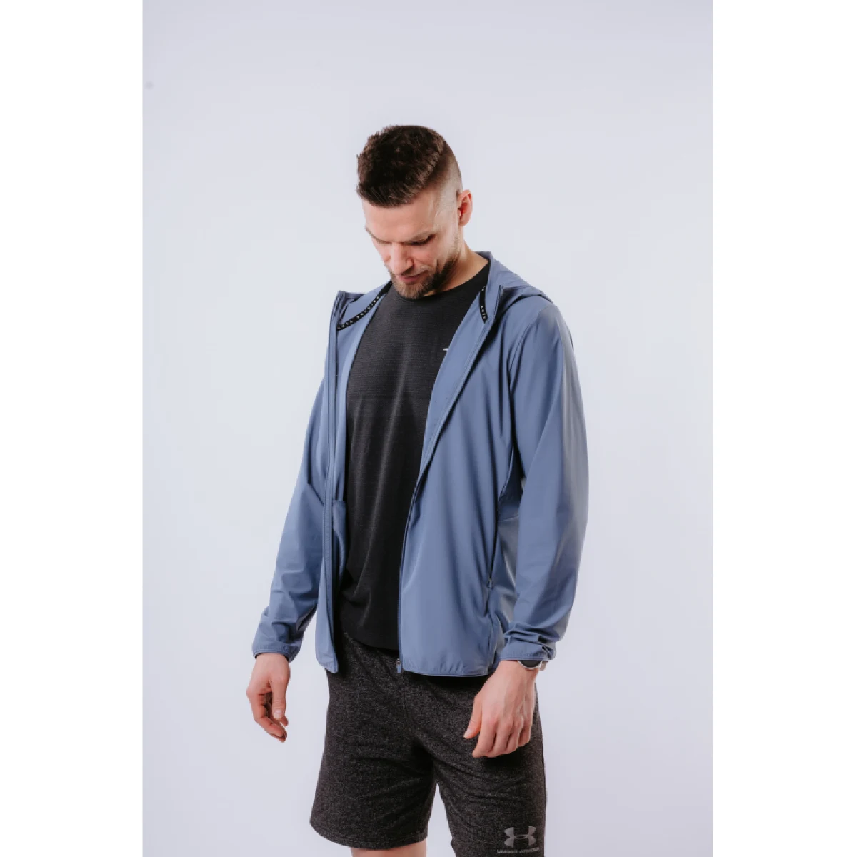 Pánská běžecká bunda ANTA Knit Track Top-MEN-852125701-4-Checkerboard Grey · záber 2