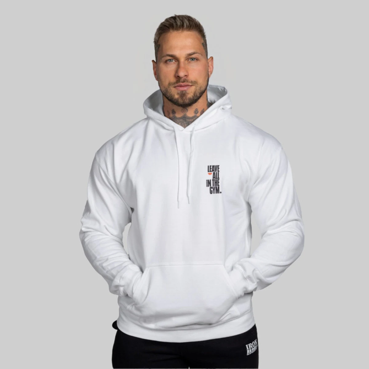 Pánská fitness mikina Iron Aesthetics Motive, bílá · záber 4