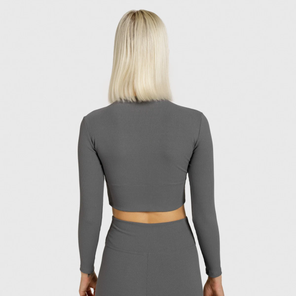 Dámský Crop Top Iron Aesthetics Rib, šedý · záber 5