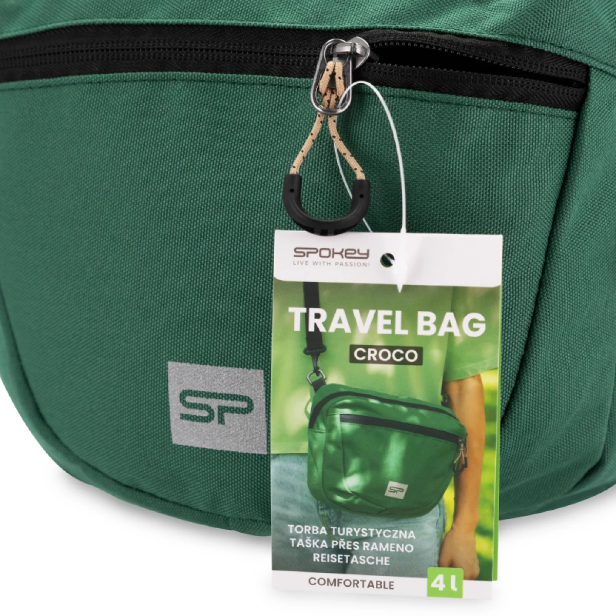 Taška přes rameno SPOKEY CROCO Shoulder bag, 4 l, green · záber 5