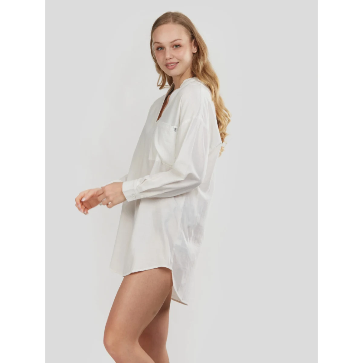 Dámská košile s dlouhým rukávem FUNDANGO Athene Cover-up-100-white · záber 2
