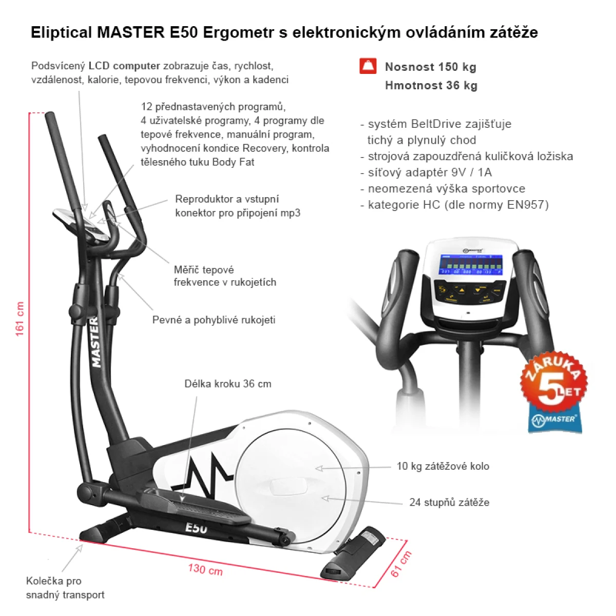 Eliptical MASTER E50 Ergometr · záber 4