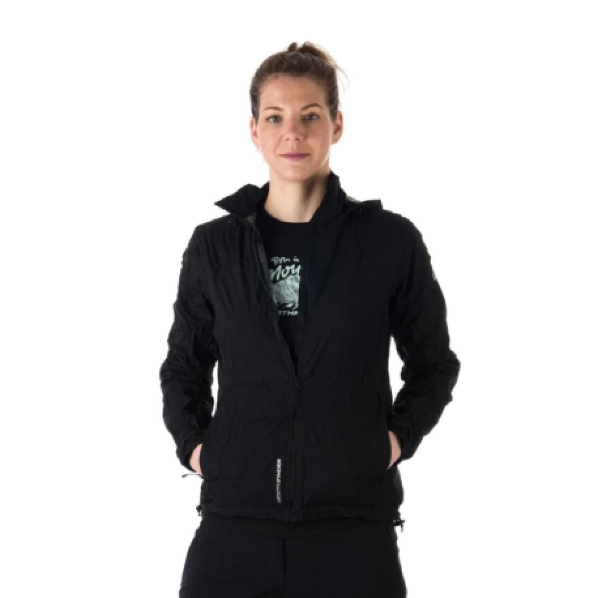 Dámská tréninková bunda s kapucí NORTHFINDER NORTHKIT-BU-4268OR-black - Barva: čierna · záber 1
