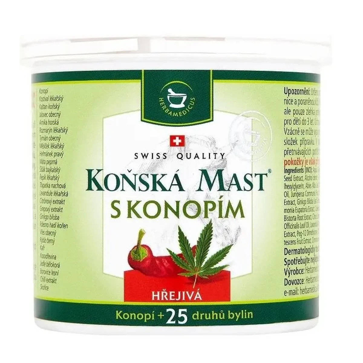 Herbamedicus koňská mast s konopím hřejivá 250 ml · záber 1