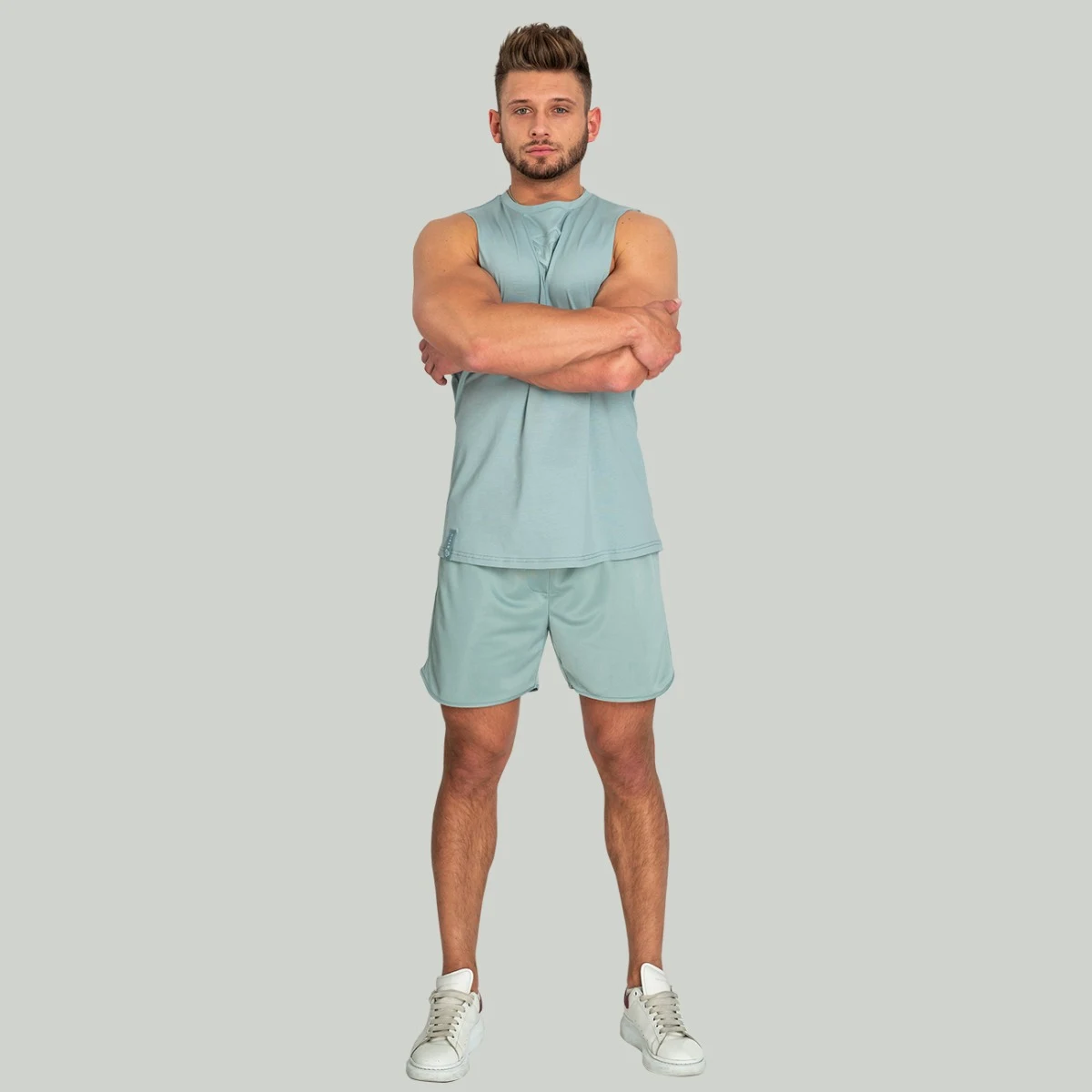 STRIX Tílko Essential Cut-off stone blue · záber 5