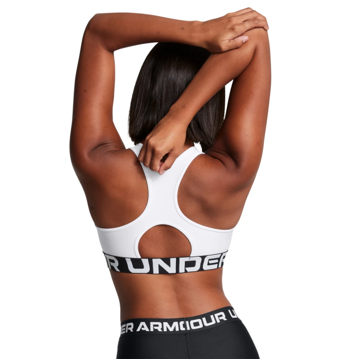 Dámská sportovní tréninková podprsenka UNDER ARMOUR UA HG Mid Branded-WHT · záber 2