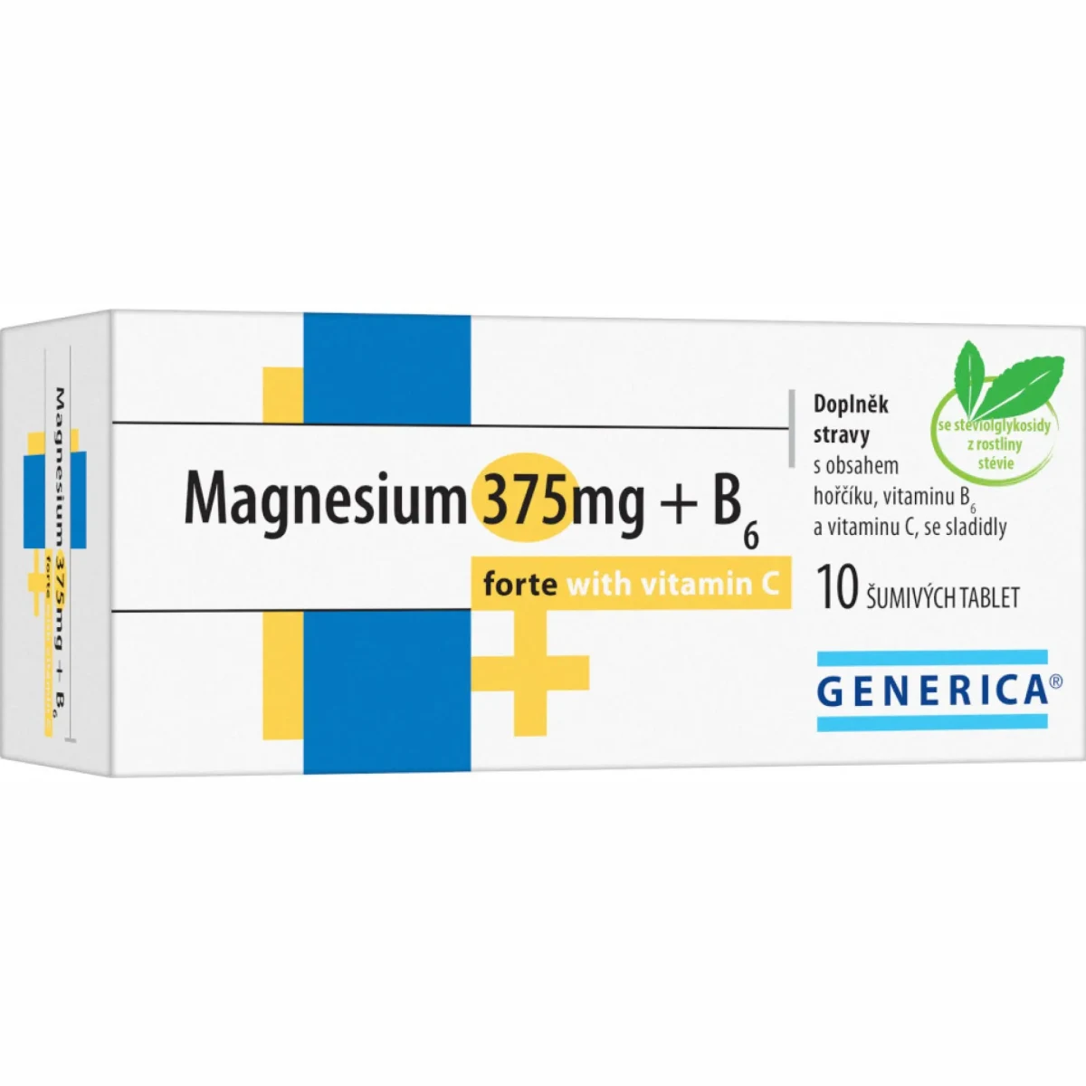 Generica Magnesium 375 mg + B6 Forte s Vitaminem C 10 tablet · záber 1