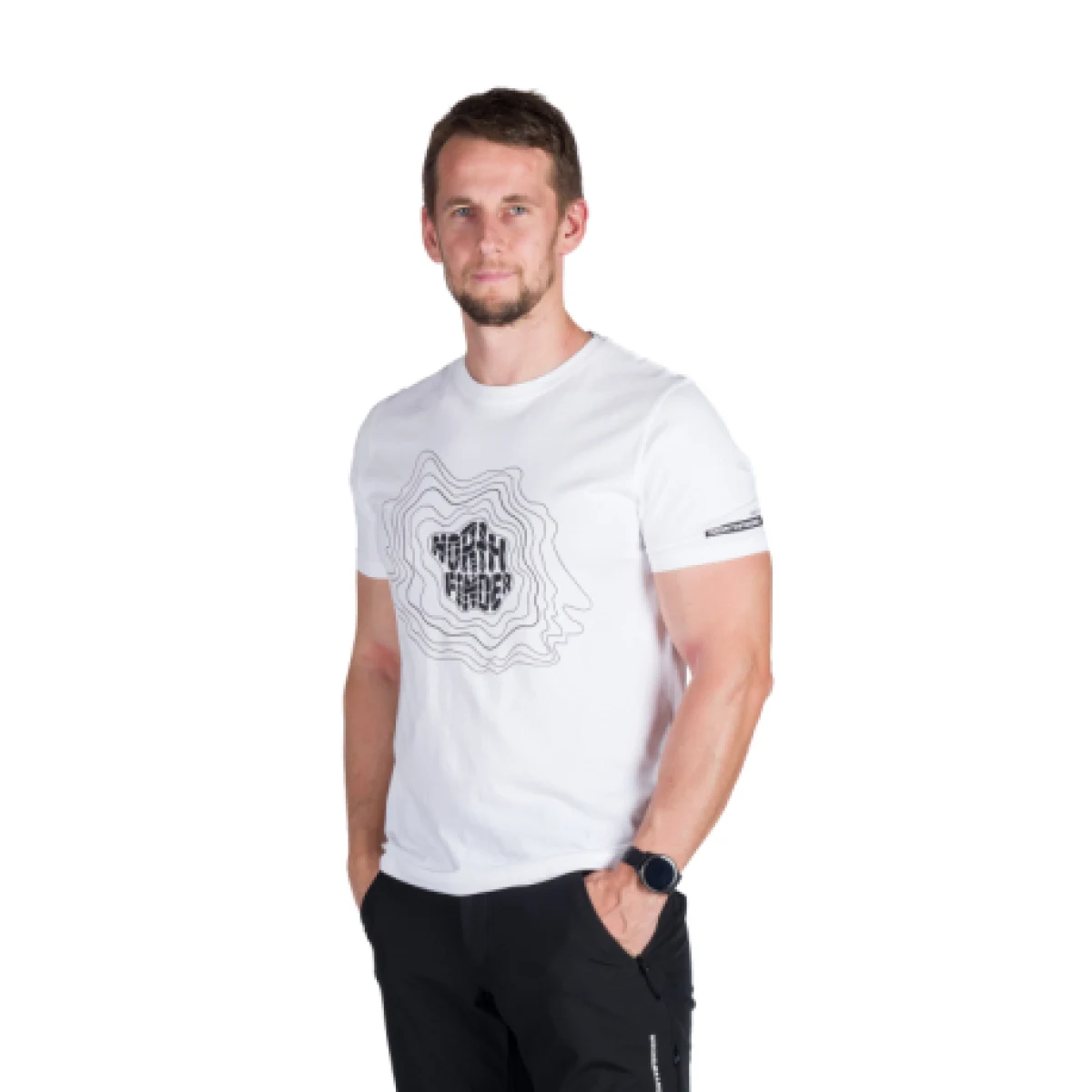Pánské turistické tričko s krátkým rukávem NORTHFINDER FRANZ-377white · záber 1