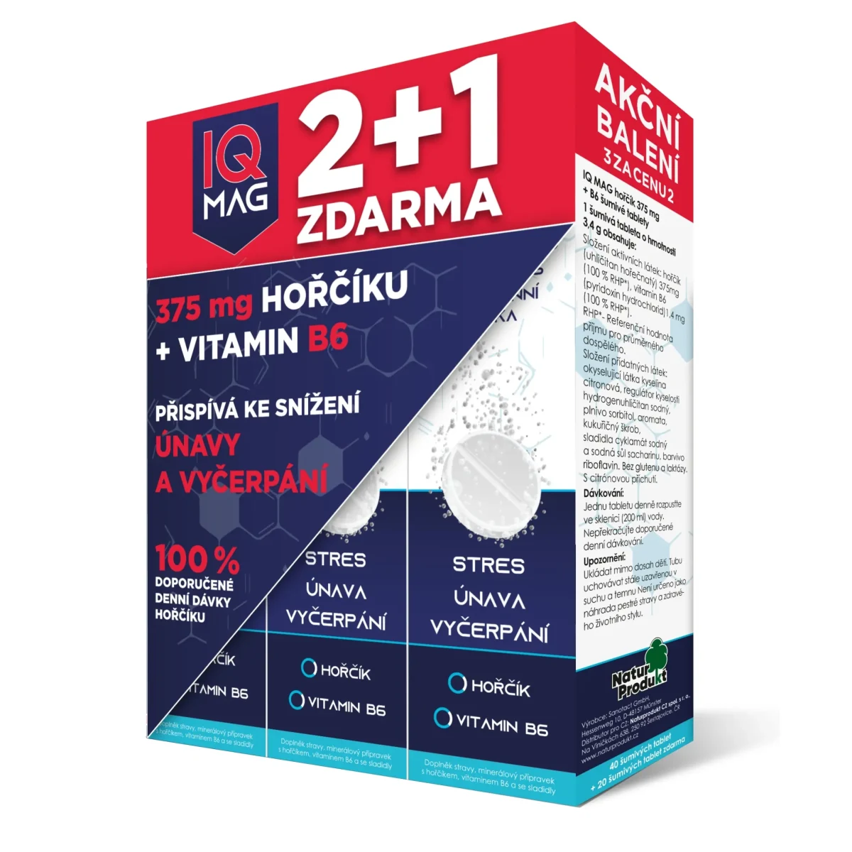 IQ Mag hořčík + B6 60 šumivé tablety · záber 1