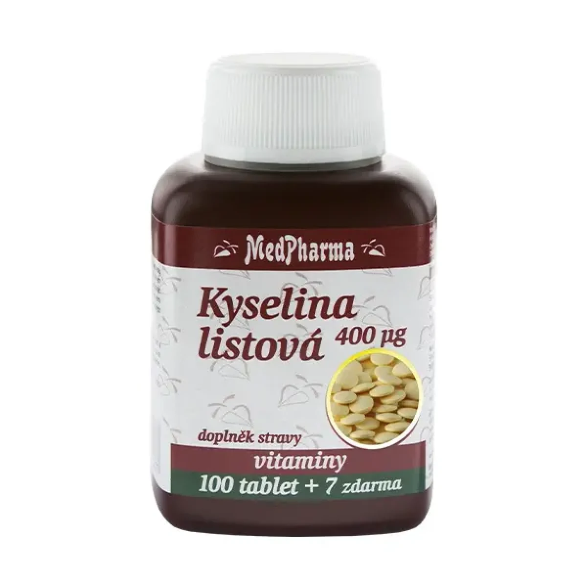 MedPharma Kyselina listová 400 mcg 107 tablet · záber 1