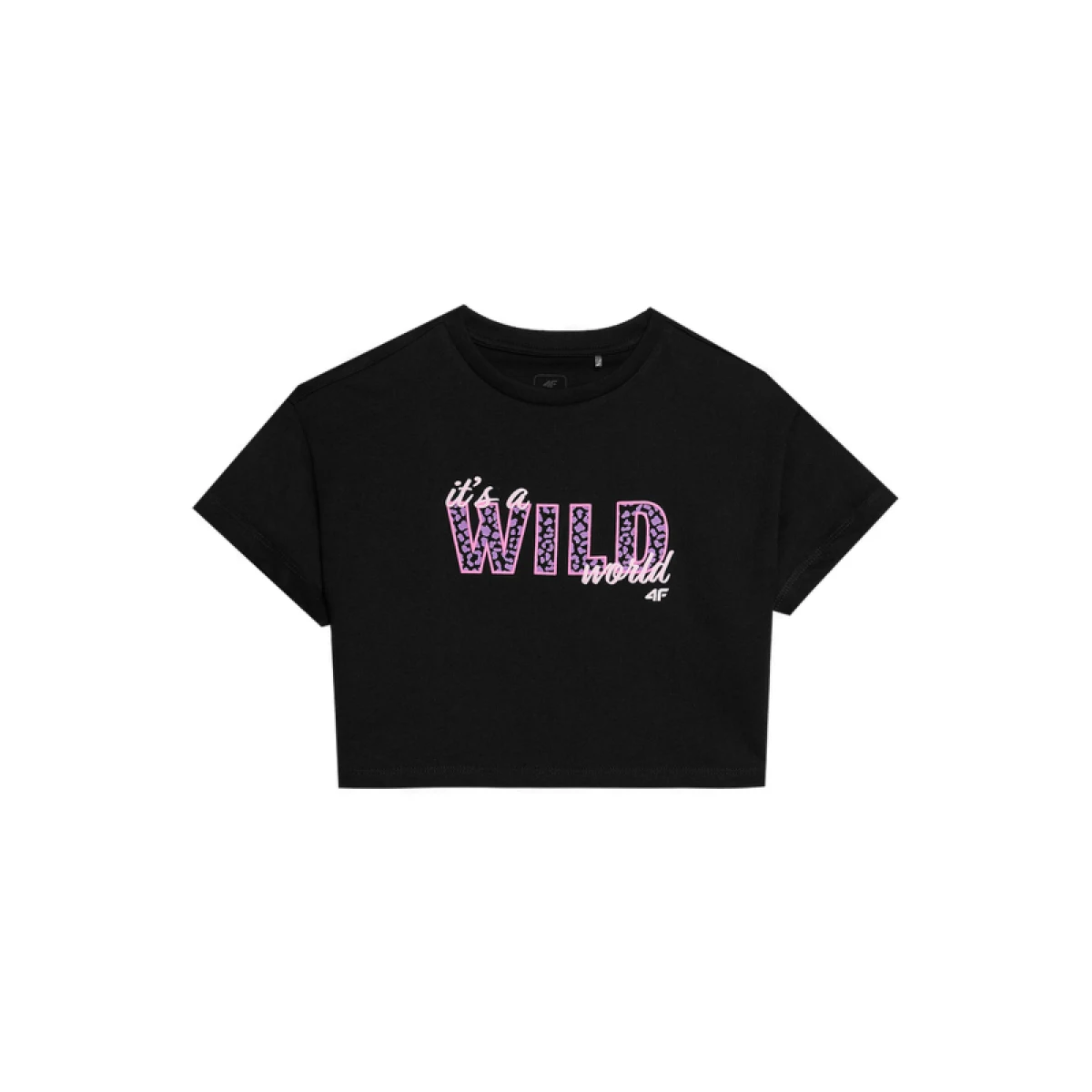 Dívčí tričko s krátkým rukávem 4F JUNIOR TSHIRT-JWSS24TTSHF1144-20S-DEEP BLACK · záber 5