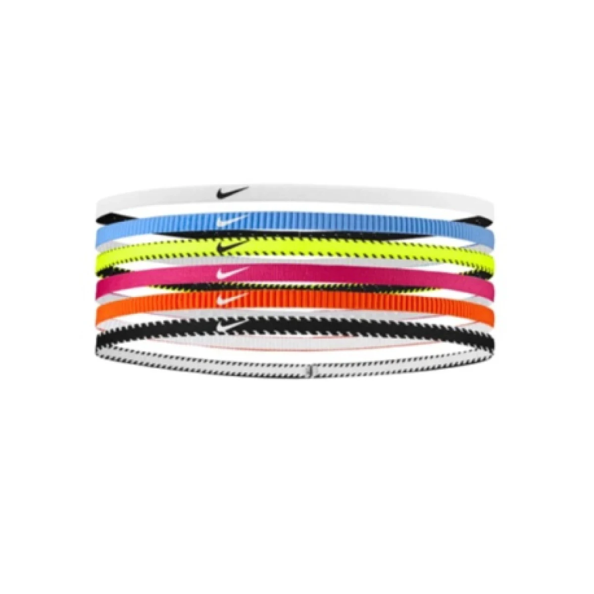 Čelenka NIKE FLEX CLASSIC SLIM HEADBANDS 6PK VOLT VIVID PINK WHITE · záber 1