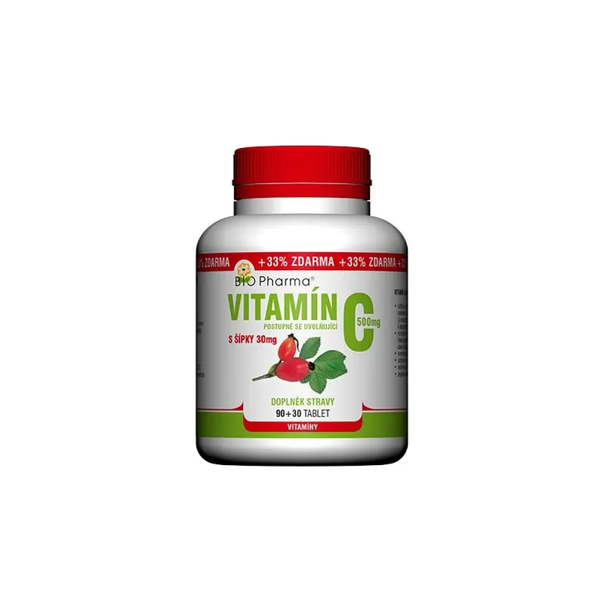 Bio Pharma Vitamín C 500mg s šípky 120 tablet · záber 1