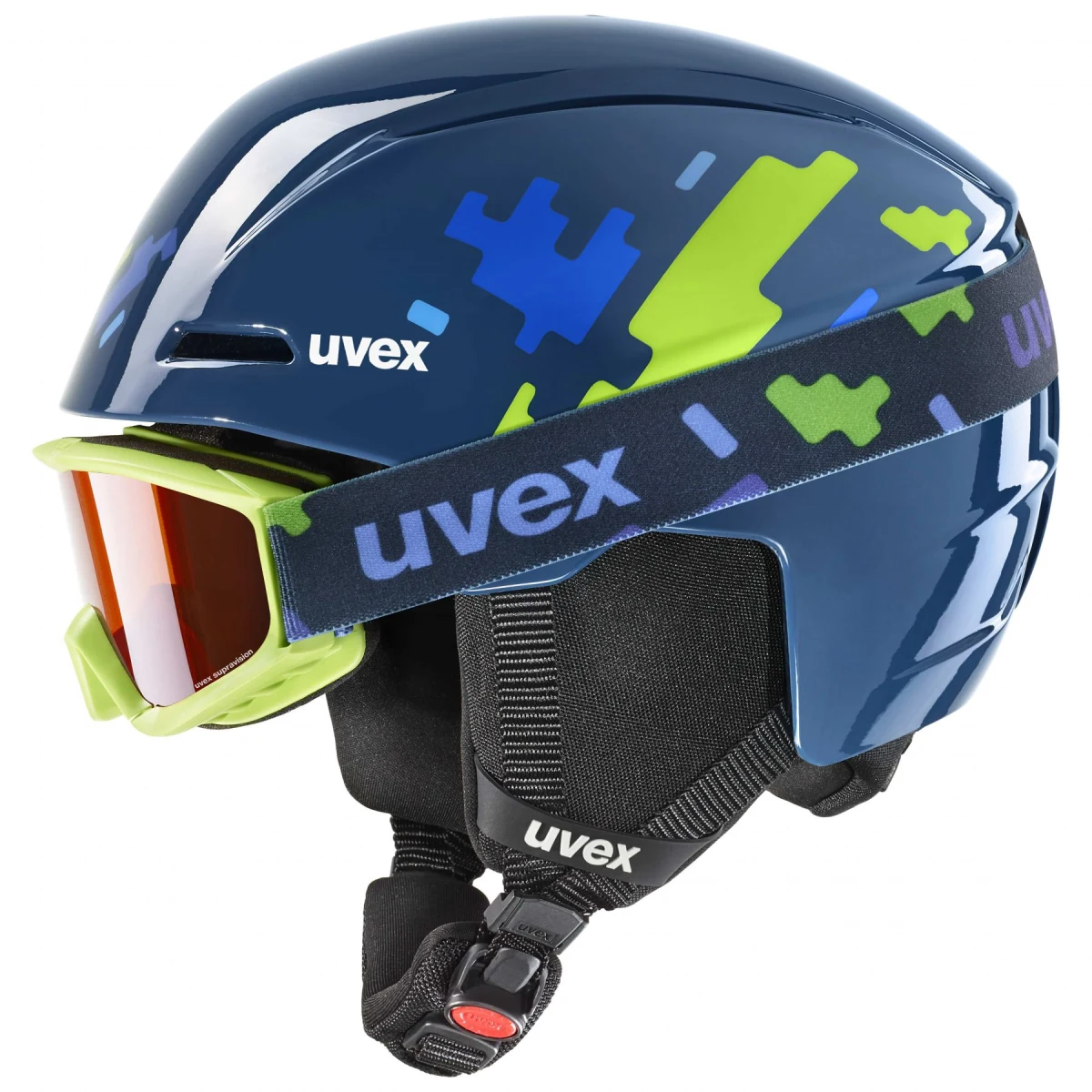 Uvex Viti Set, lyžařská helma + lyžařské brýle, junior, tmavě modrá · záber 1
