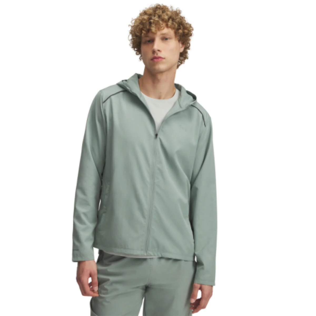 Pánská běžecká bunda UNDER ARMOUR UA Launch Hooded Jacket-GRN - Velikost: 2400 · záber 1