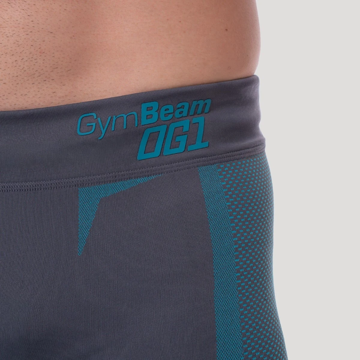 GymBeam Bezešvé legíny OG1 Grey/Blue - Velikost: S | Barva: sivá, modrá | Hmotnost: 0,205 kg | Balení: 90 · záber 3