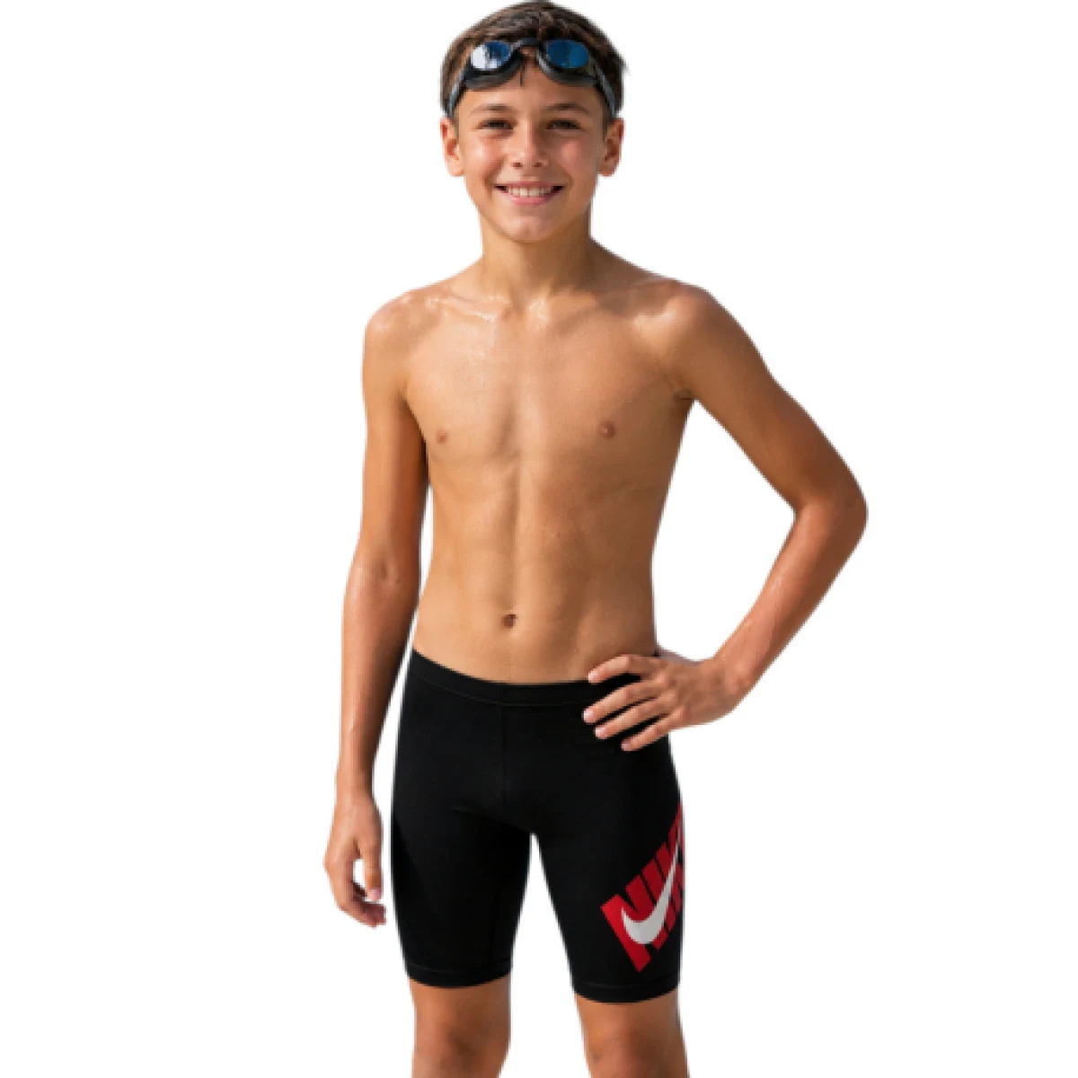 Chlapecké plavecké boxerky NIKE SWIM Logo Graphic Black - Barva: čierna · záber 5