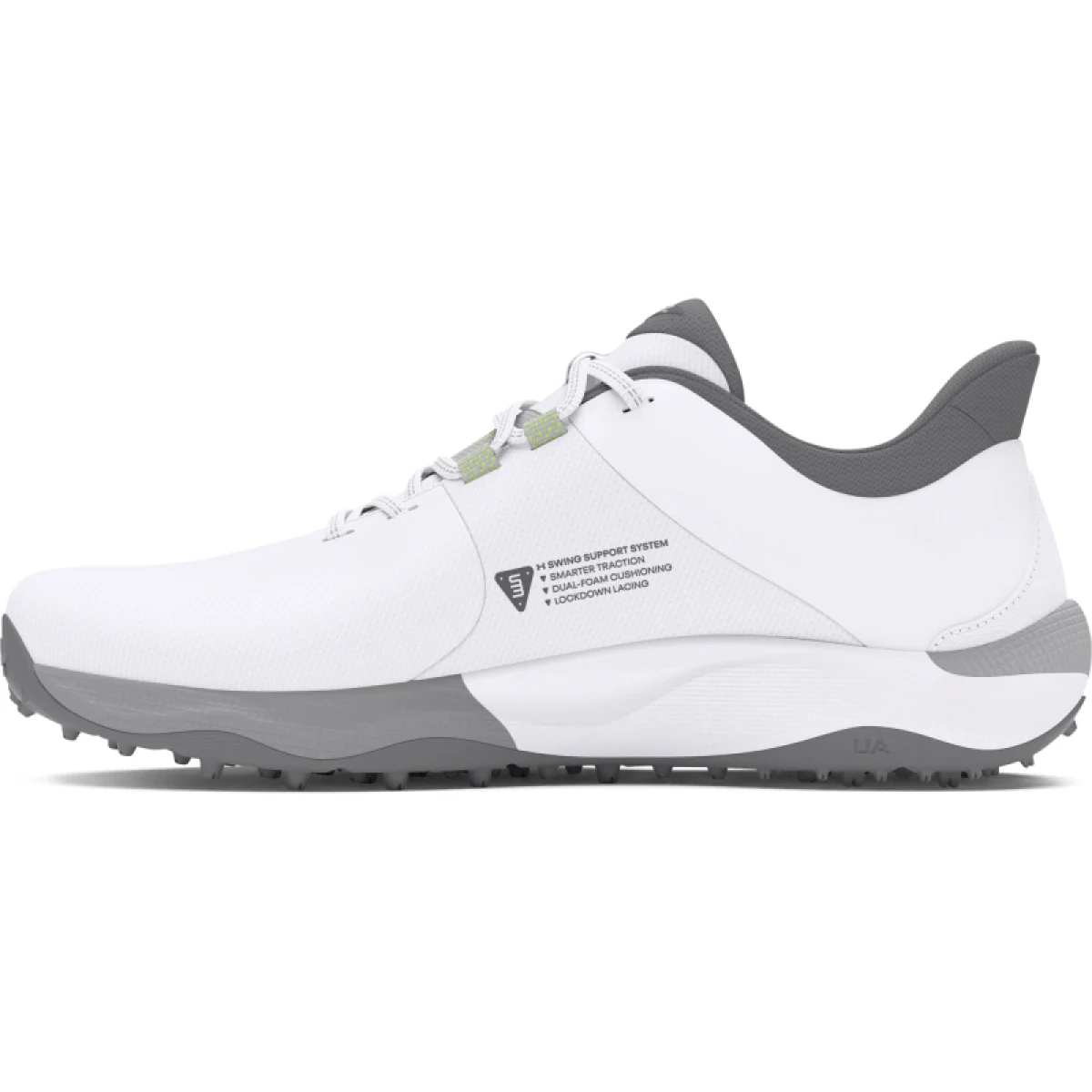Pánské golfové boty s hroty UNDER ARMOUR UA Drive Pro SL Wide white white metallic gun metal · záber 2