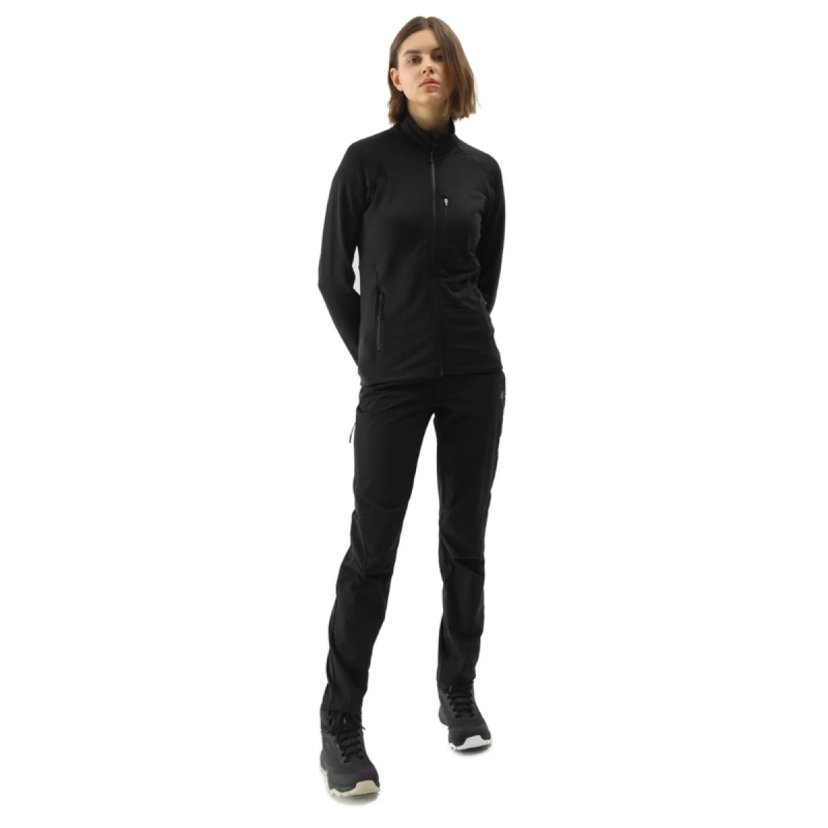 Dámská turistická mikina se zipem 4F SWEATSHIRT FNK-4FWSS24TFSWF316-21S-BLACK · záber 4