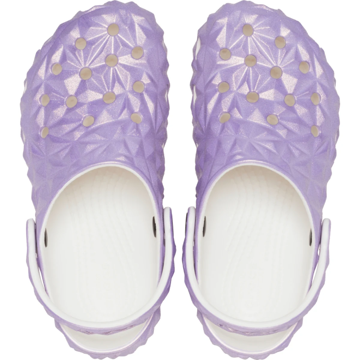 Dívčí kroksy (rekreační obuv) CROCS Classic Iridescent Geo CGK white · záber 4