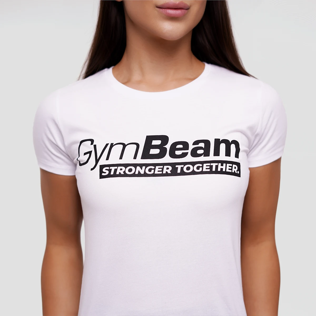 GymBeam Dámské tričko Stronger Together White - Velikost: XXL | Barva: biela | Pohlavie: Dámské | Hmotnost: 0,17 kg | Balení: 50 · záber 2