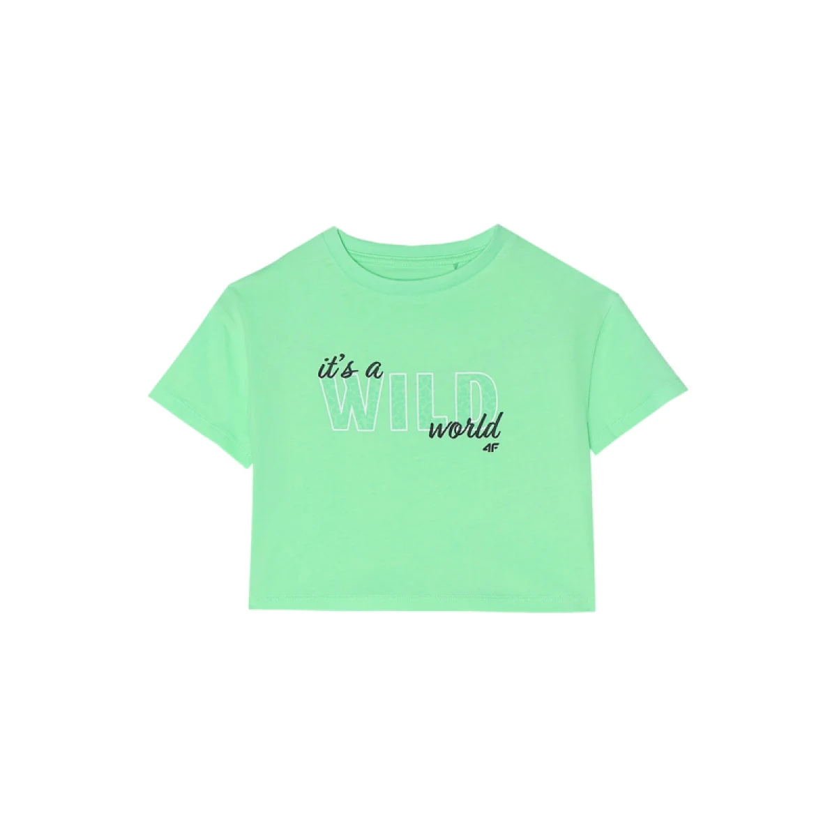 Dívčí tričko s krátkým rukávem 4F JUNIOR TSHIRT-4FJWSS24TTSHF1144-42N-LIGHT GREEN NEON · záber 5