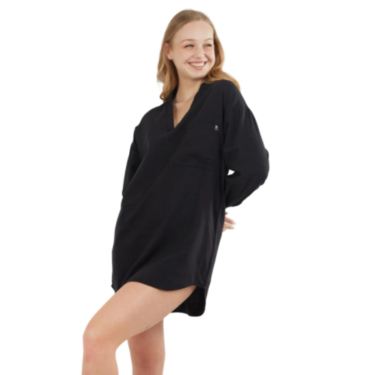 Dámská košile s dlouhým rukávem FUNDANGO Athene Cover-up-890-black · záber 1