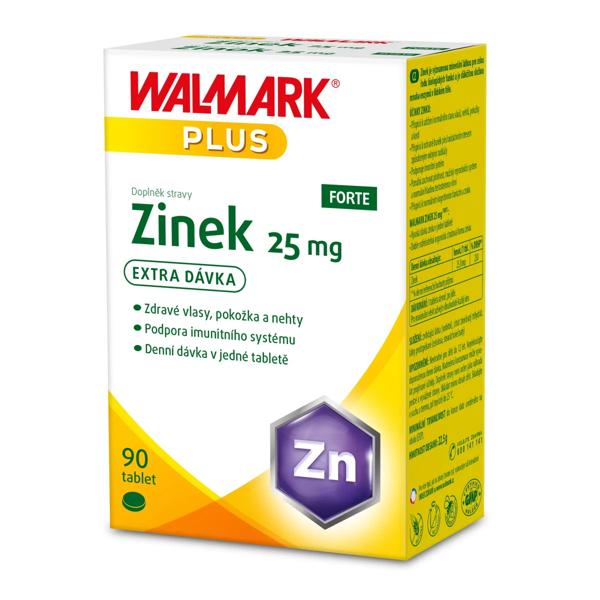 Walmark ZINEK Forte 25 mg 90 tablet · záber 1