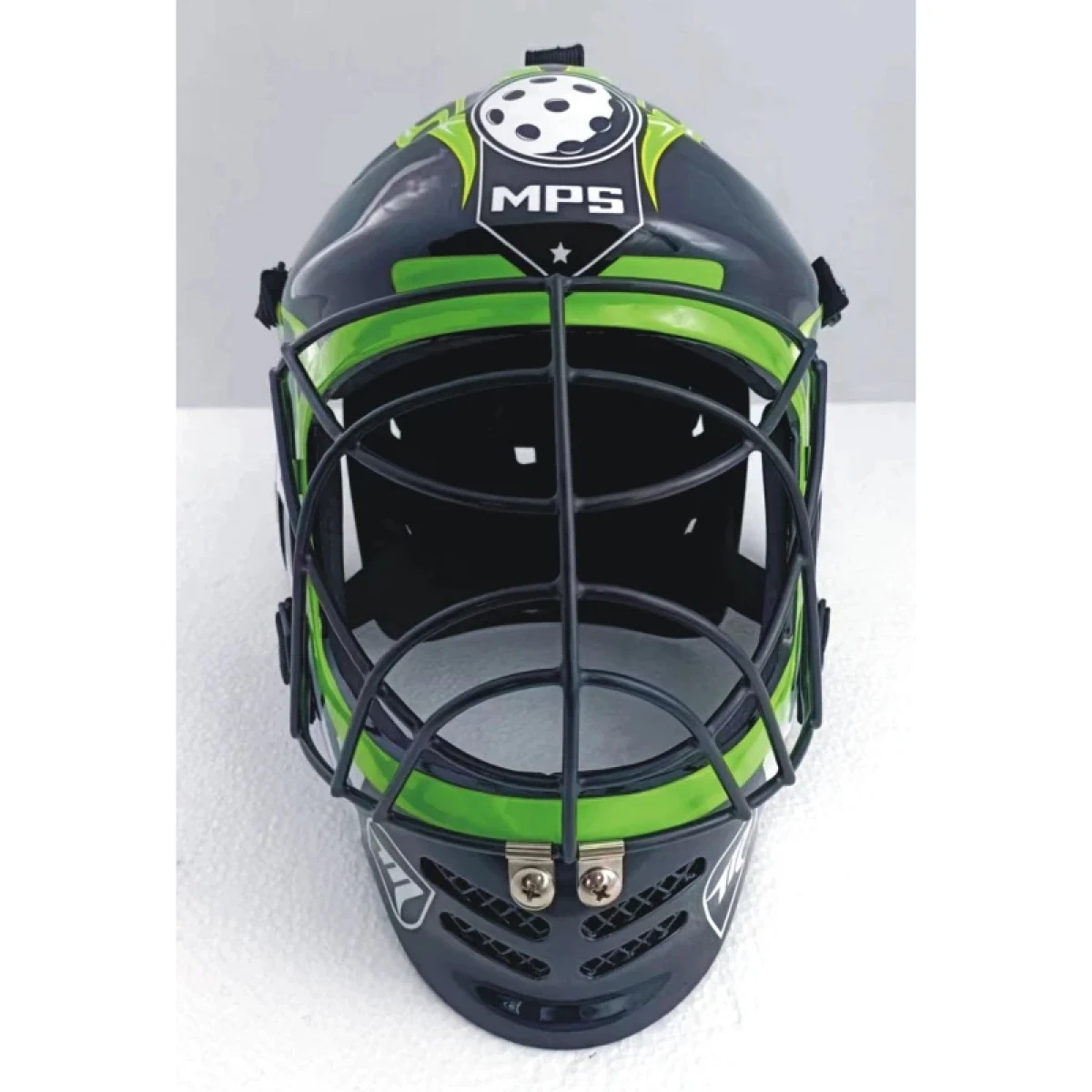 Florbalová helma MPS PRO FLAME - Black Green · záber 4