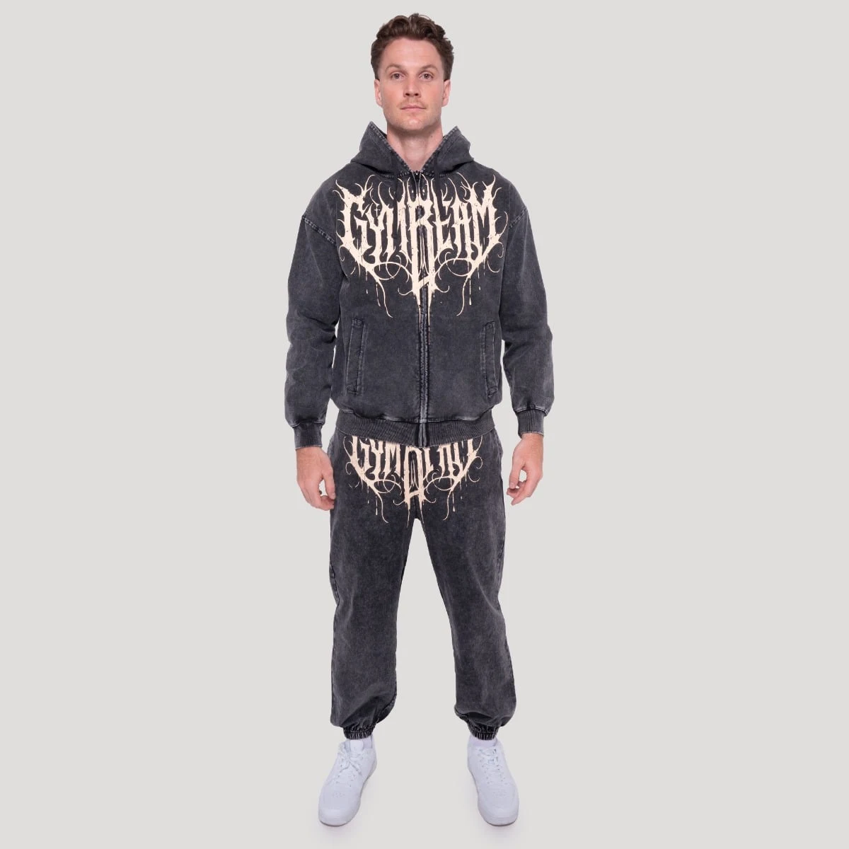 GymBeam Tepláky Abyss Charcoal - Velikost: S | Barva: čierna | Hmotnost: 0,645 kg | Balení: 30 · záber 5