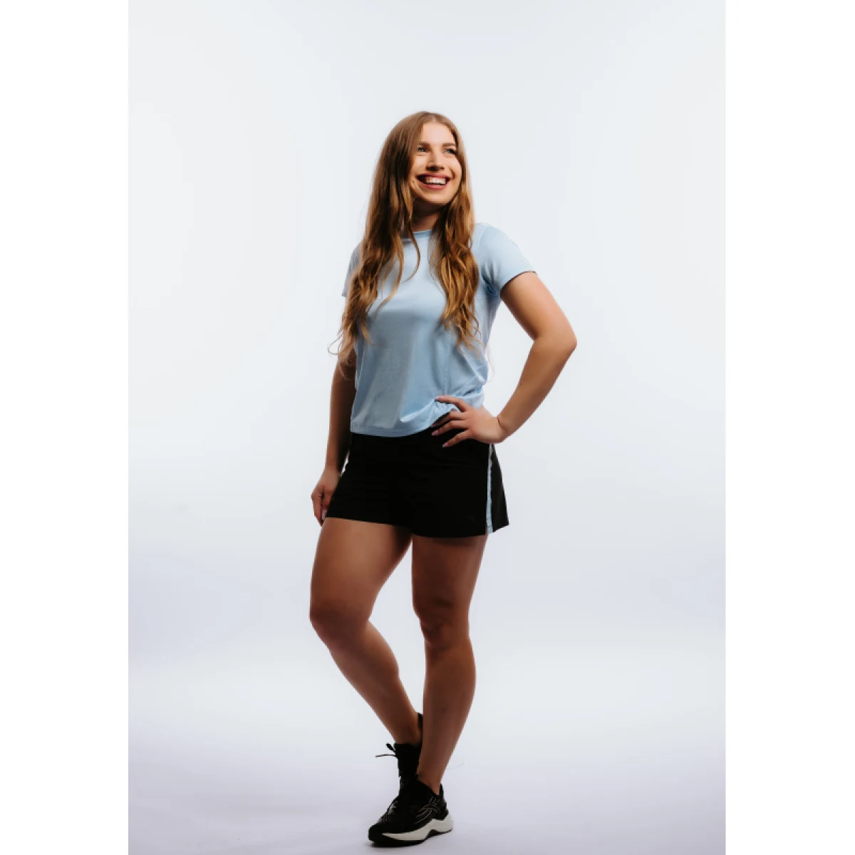 Dámské běžecké kraťasy ANTA Shorts-862225506-3-SS22_Q2-Basic Black Sky Blue · záber 2