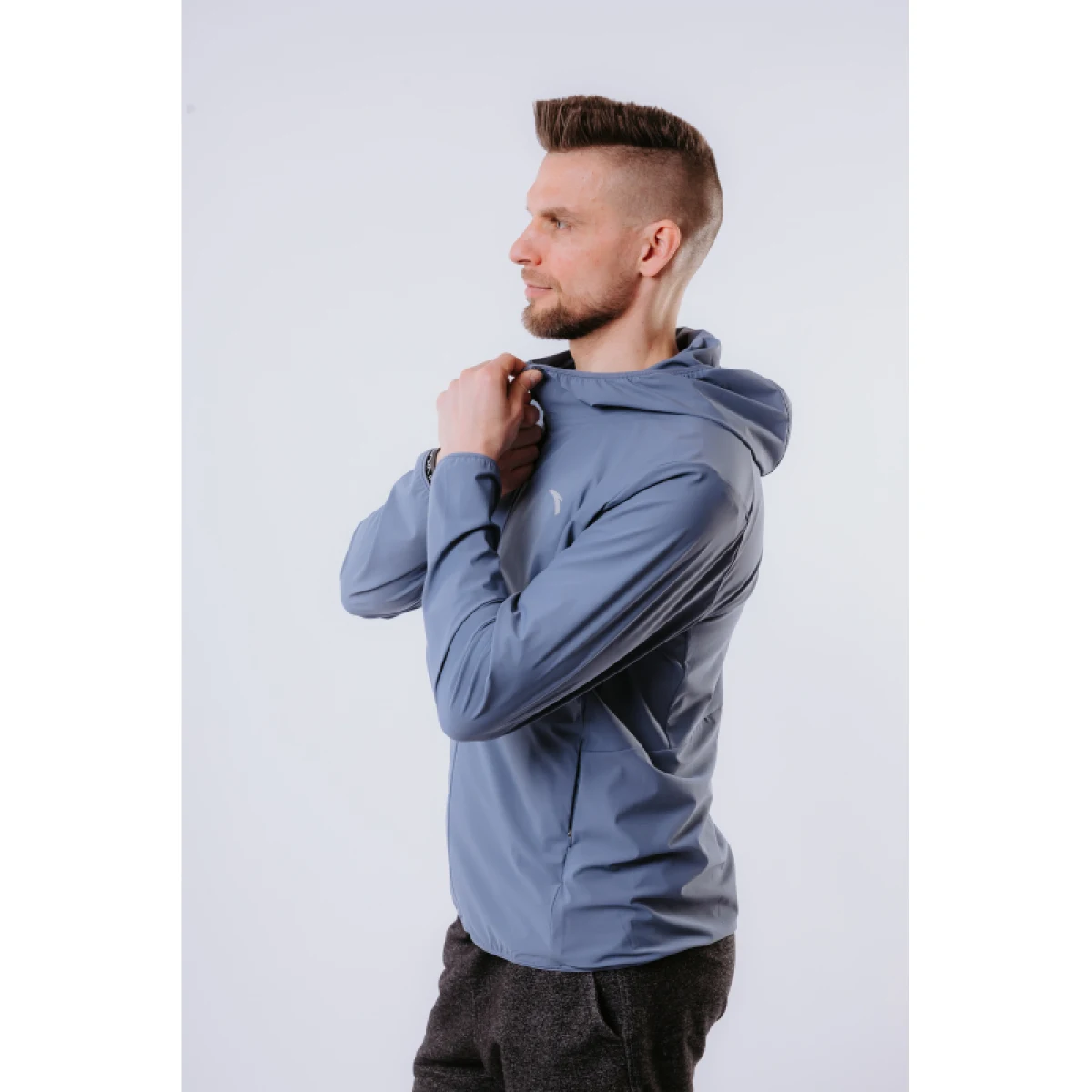 Pánská běžecká bunda ANTA Knit Track Top-MEN-852125701-4-Checkerboard Grey · záber 4