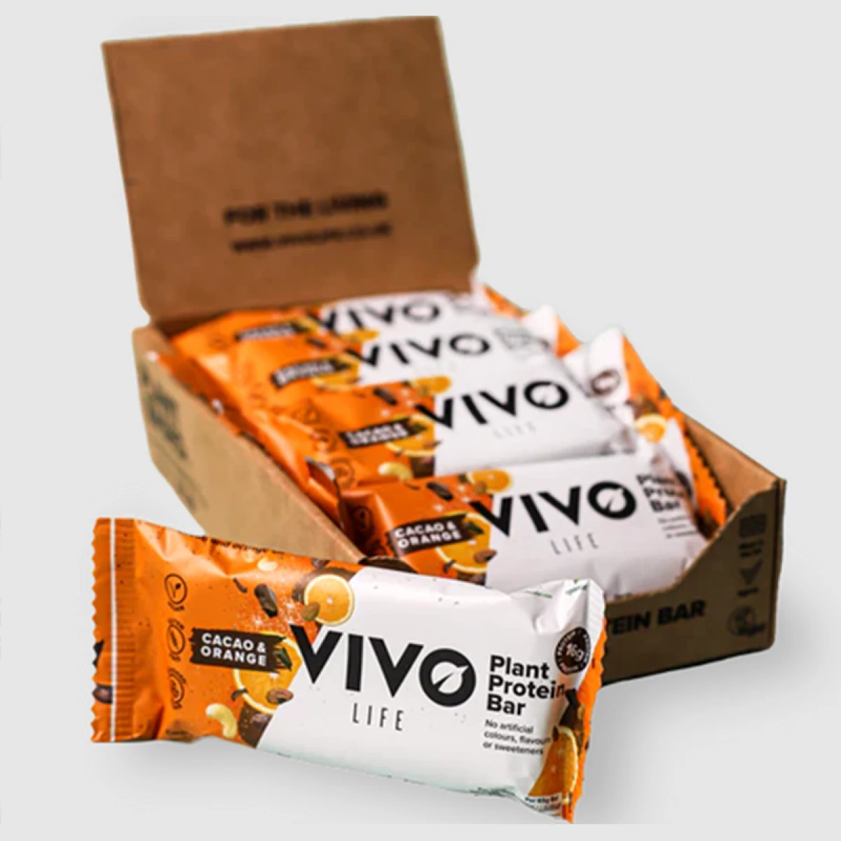 VEGAN Protein tyčinka VIVO LIFE - Kakao & Orange (12 ks - BOX) · záber 1