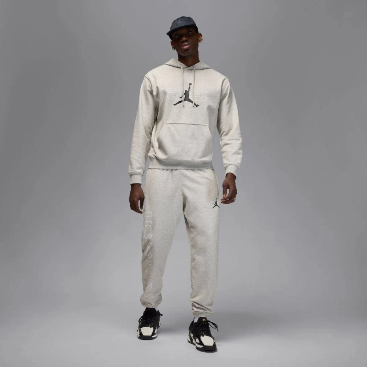 Pánská fleecová mikina s kapucí NIKE JORDAN SPRT CSVR GFX FLC PO 084 GREY HEATER · záber 5