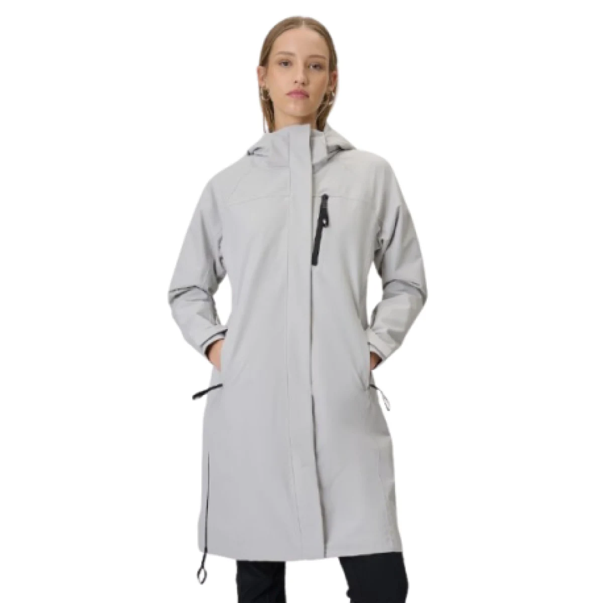 Dámská turistická bunda s kapucí 4F TECHNICAL JACKET F1114-27S-COLD LIGHT GREY · záber 1
