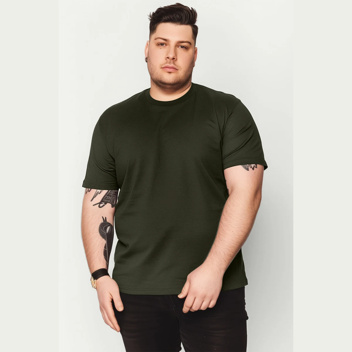 Tričko, Barva Khaki, s Potiskem Basic T Shirt · záber 5