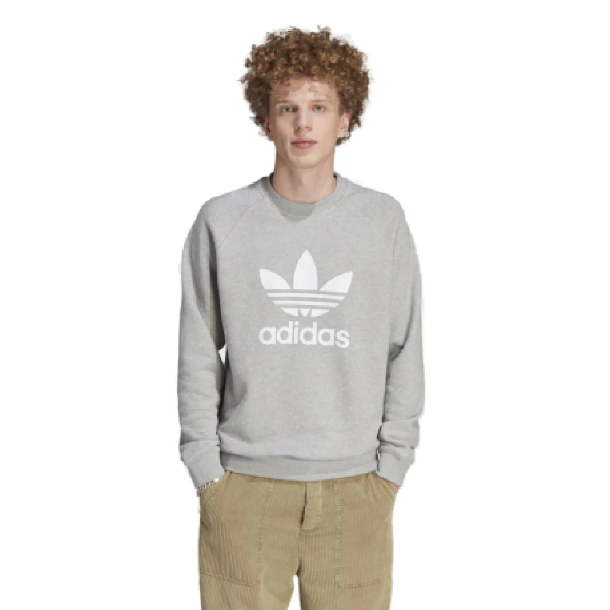 Pánská mikina ADIDAS ORIGINALS TREFOIL CREW-IM4501-medium grey heather · záber 1