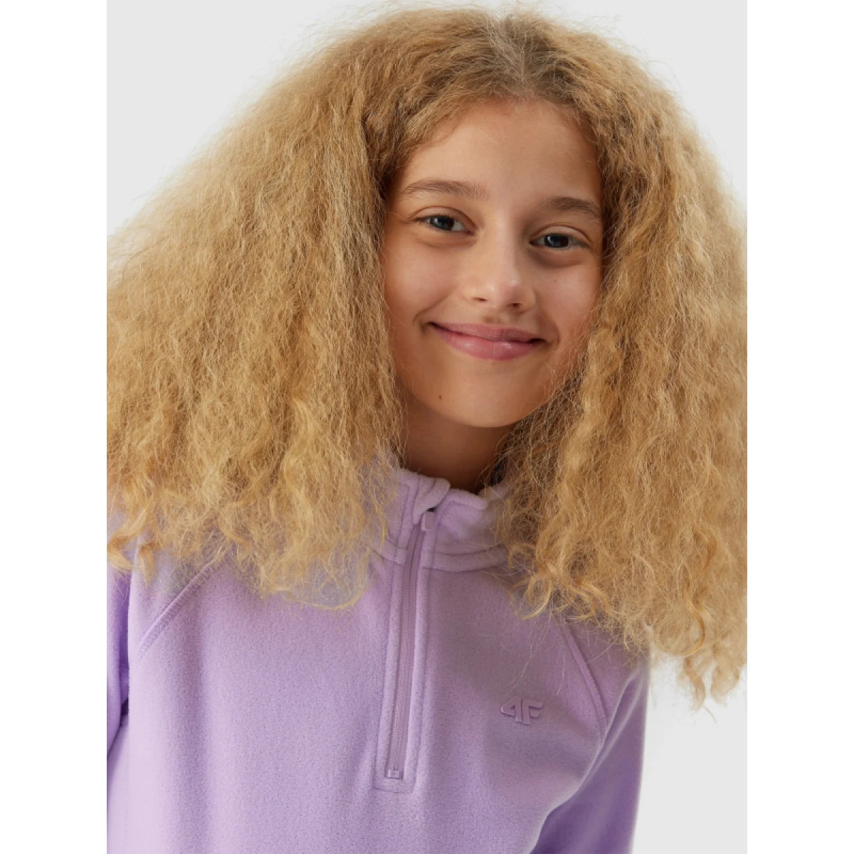 Dívčí lyžařská fleece mikina 4F JUNIOR FLEECE UNDERWEAR-JAW23UFLEF033-52S-LIGHT VIOLET · záber 2